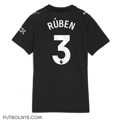 Camiseta Manchester City Ruben Dias #3 Visitante Equipación para mujer 2025-26 manga corta Camiseta Manchester City Ruben Dias #3 Visitante Equipación para mujer 2025-26 manga corta